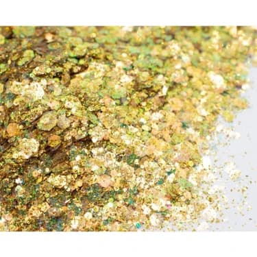 Mey İthalat Epoksi Reçine 5gram Chunky Glitter Sim Açık Altın Renk Holografik Glitter Sim Mum Hobi