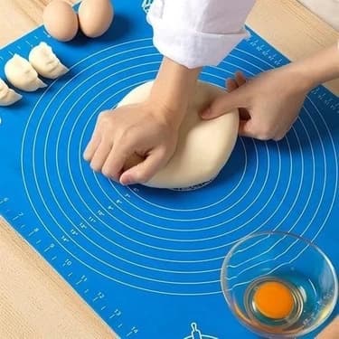 Mey İthalat 40 * 50 cm Silikon Ölçekli Kullanımı Kolay Hamur Açma Matı Ekmek Mantı Makarna Hamuru