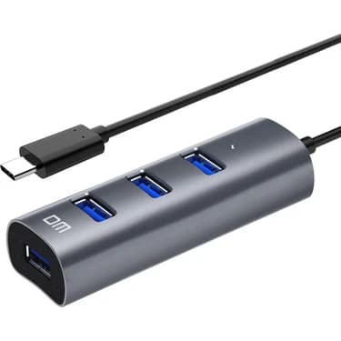 Mey İthalat Dm CHB010 Type-C To USB 3.0 4 Portlu Alüminyum Hub