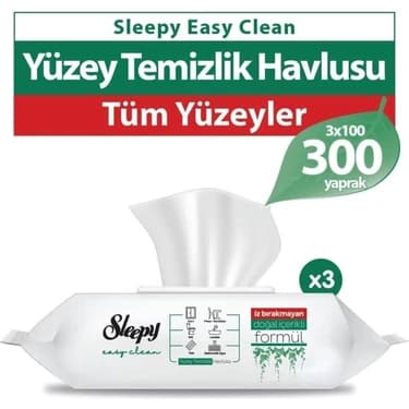 Mey İthalat Sleepy Easy Clean Beyaz Sabun Yüzey Temizlik Havlusu 300'