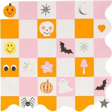Mey İthalat Meri Meri - Groovy Halloween Icon Large Napkins - Cadılar Bayramı Karakterli Peçeteler