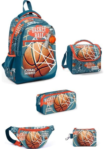 Coral High Kids Nefti Turuncu Basketbol Desenli 5'li Okul Fiyatı