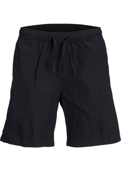 Jack & Jones Loose Fit Siyah Erkek Şort Jpstjaıden Jjmaze Rıpstop Jogger