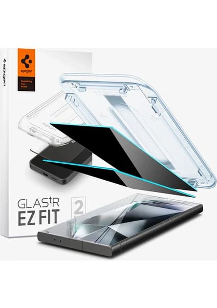 Spigen Galaxy S24 Ultra Hayalet Cam Ekran Koruyucu Kolay Kurulum GLAS.tR EZ Fit Privacy HD (2 Adet) - AGL07625
