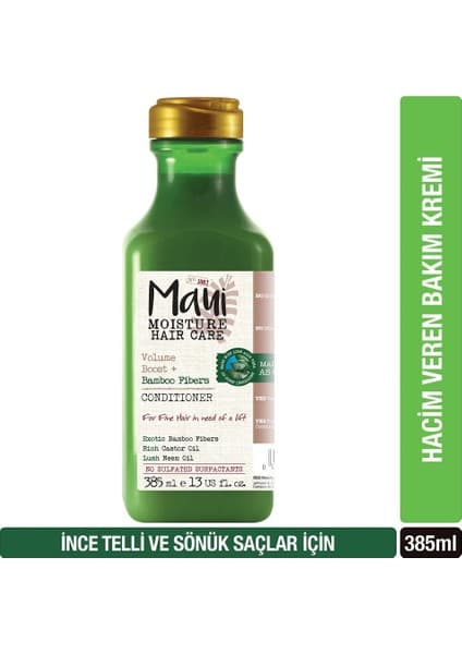 Maui Bamboo Fibers 385 Ml Hacim Veren Saç Kremi İnce Telli Saçlar İçin Bambu Lifleriyle