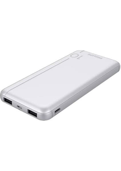 Philips DLP1810CW 10.000 mAh Beyaz Powerbank 2xUSB-A 2.1A Çıkış Gücü ile
