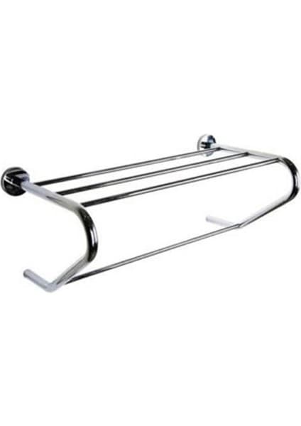 MaxiFlow 304 Paslanmaz Açılı Destekli Raf Havluluk Ø19 50X28X19CM Şık