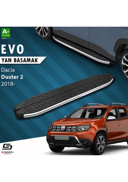 S-Dizayn Dacia Duster 2 Evo Krom Yan Basamak 183 Cm 2018-2023 A+