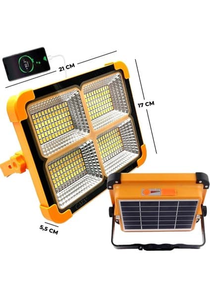 Cata Solar Şarjlı Projektör 200 W 3 Renk Çakarlı