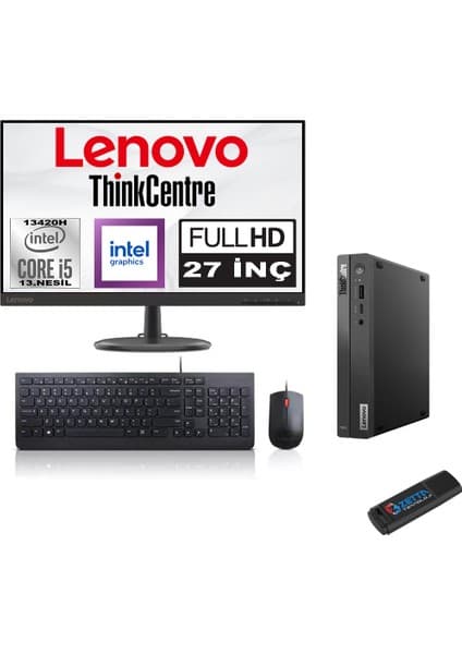 Lenovo Thinkcentre Neo 50Q Gen 4 Intel Core I5-13420H 16GB 4tb SSD 27 Inç Monitör Windows 11 Pro