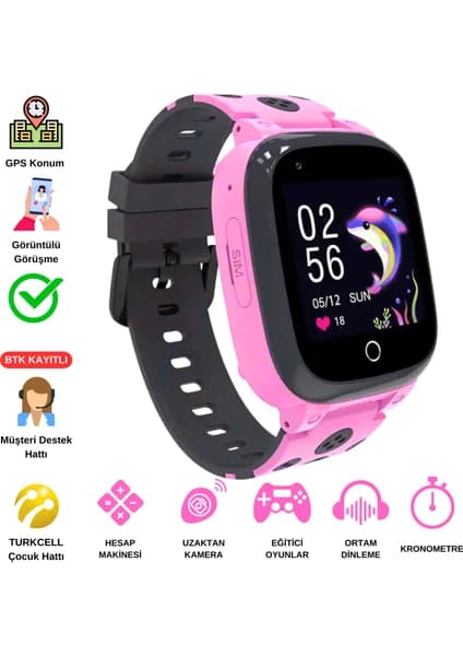 Jetzu 4g Görüntülü Konuşma Özellikli ve Gps Konum Takipli Sim Kartlı Akıllı Çocuk Saati (Btk Kayıtlı-Yerli Üretim)