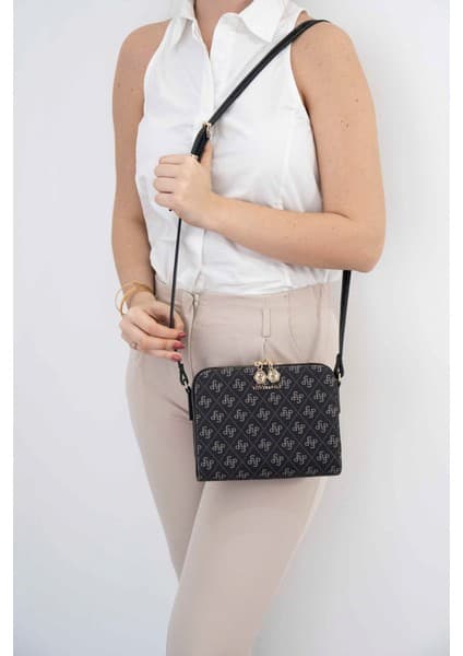 Silver & Polo Silver Polo Füme - Siyah Monogram Kadın Çapraz Fiyatı