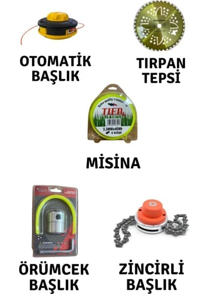 Rapco Motorlu Tırpan 4 Lü Başlık Seti ve Tien Tırpan