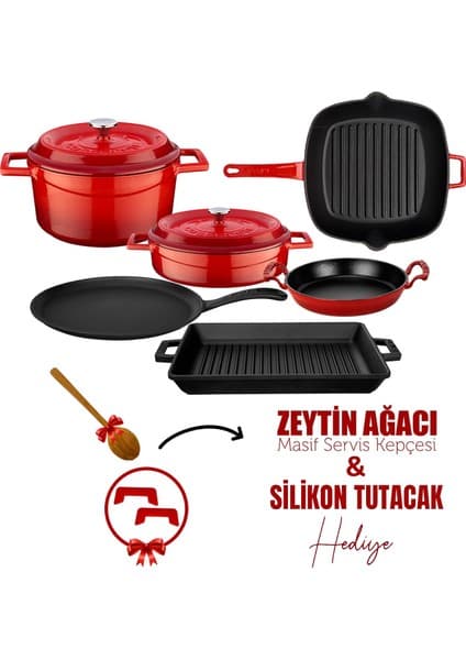 Lava Döküm 6x Trendy Serisi 8 Parça Tencere & Tava Seti
