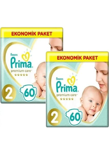 Prima Premium Care Bantlı Bebek Bezi Beden:2 (4-8 kg) 120 Adet Ekonomik