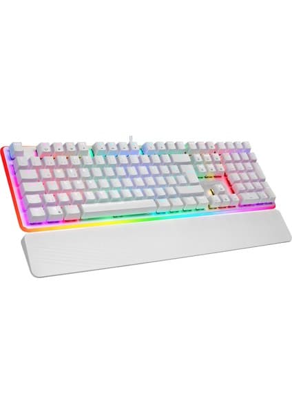 Rampage KB-R96 ULTIMATE Beyaz Optical Switch Full RGB ve Metal Gövdeli Su Geçirmez Gaming Mekanik