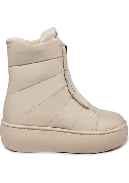 Jump 60122 Suya Dayanıklı Bej Kadın Kar Botu Kaydırmaz Taban ile Konforlu Outdoor Kullanım