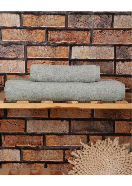 2 Parça Pamuklu Soft Lüx Banyo Havlu Seti -
