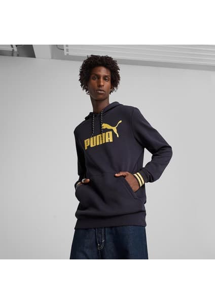 PUMA UNITED Erkek Lacivert Hoodie Orta Kalınlıkta Pamuk - Polyester Kumaş ile Rahat