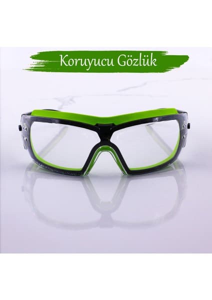 Badem10 Iş Güvenlik Gözlüğü Buğulanmaz Lazer Uv Koruyucu Toz Korumalı Gözlük Silikon Kulaklık