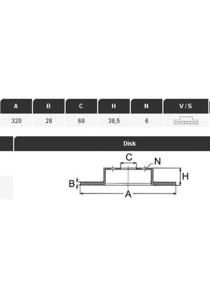 Yavuzsan 26397 Fren Diski Ön Navara 14- NP300 08- Pathfınder 05- 17 Jant 320×28×68 6