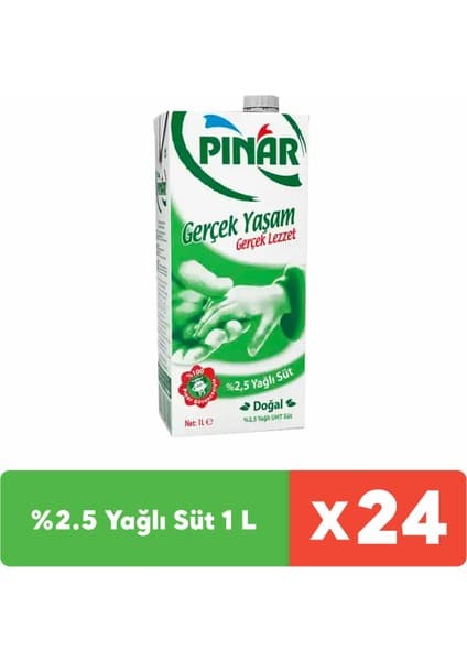 Pınar %2.5 Yağlı Süt 1 L x 24