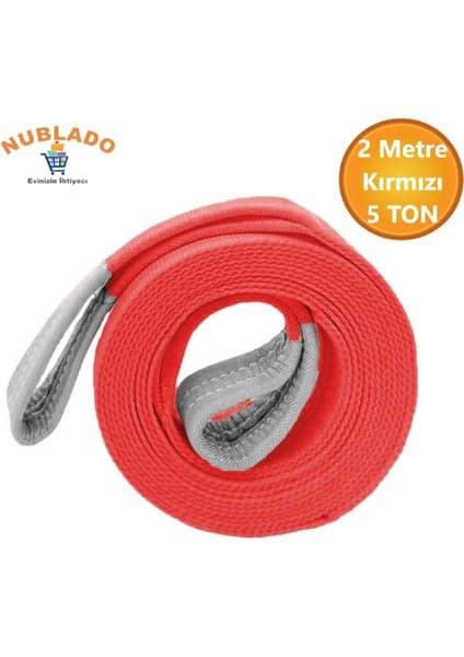 Vinç Sapan Polyester Spanzet 5 Ton 2 Metre Kırmızı Sağlam Yük Kaldırma Taşıma Indirme Caraskal