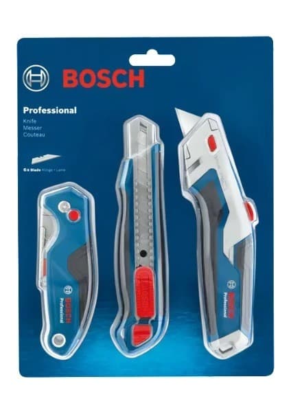Bosch Profesyonel Maket Bıçağı Seti 3 Parça Dayanıklı Alüminyum Gövde ile Endüstriyel Kullanım