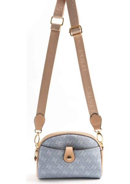 Silver & Polo Silver Polo Mavi - Ten Monogram Kadın Çapraz Çanta
