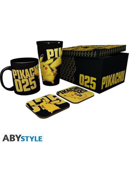Aby Style Abystyle - Pokemon - Pck Glass Xxl+Mug+2 Coasters"glow In The Dark - Hediyeseti -