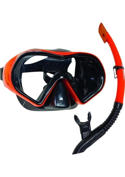 Dalış Maskesi ve Snorkel Yetişkin - 517-KIRMIZI
