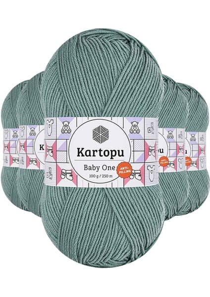 Kartopu 5 Adet Baby One Tüylenmeyen El Örgü Ipi Yünü Azur