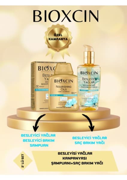 Besleyici Yağlar Bakım Seti Saç Bakım Yağı 150ML+BAKIM Şampuanı 300ML 2'li