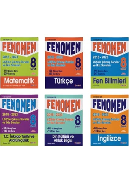 Fenomen Okul 8. Sınıf Lgs Çıkmış Sorular ve Ikiz Soruları Kitabı