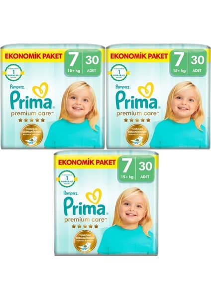 Prima Premium Care Bebek Bezi Beden:7 (15+Kg) Xxx Large 90 Adet Ekonomik Fırsat