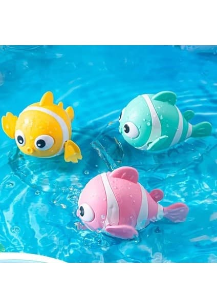 Tinymaya Hafif Kurmalı Eğlenceli Renkli Yüzen Balık Bebek Çocuk Banyo Oyuncağı Plastik 1