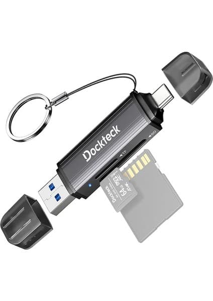 Dockteck DR0002 Type-C & Usb-A Çoklu Hızlı Sd Tf Kart Okuyucu