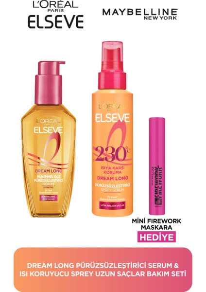 L'Oréal Paris Elseve Dream Long Pürüzsüzleştirici Serum & Isı Koruyucu Sprey Uzun Saçlar Bakım