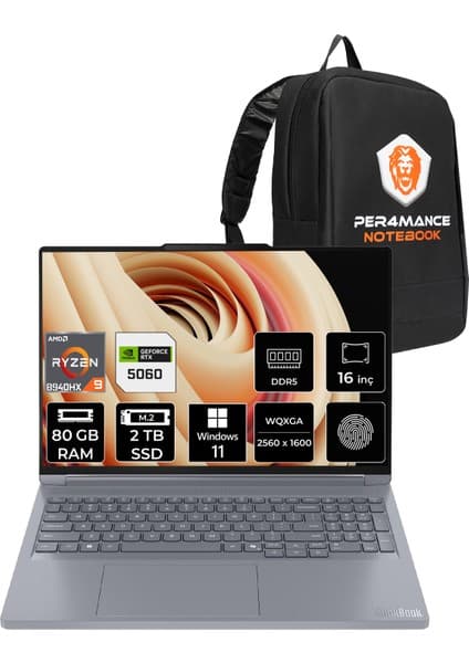 Lenovo Thinkbook 16P Gen 6 Ryzen 9 8940HX RTX 5060 8GB Fiyatı