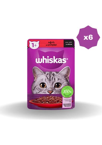 Whiskas Yaş Mama Poşet Sığırlı 85 gr - (6