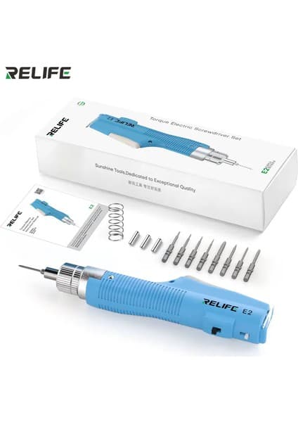 Relife E2 | Akıllı Tork Ayarlı Elektrikli Tornavida Seti (Çok Hızlı, 1000MAH Şarjlı,