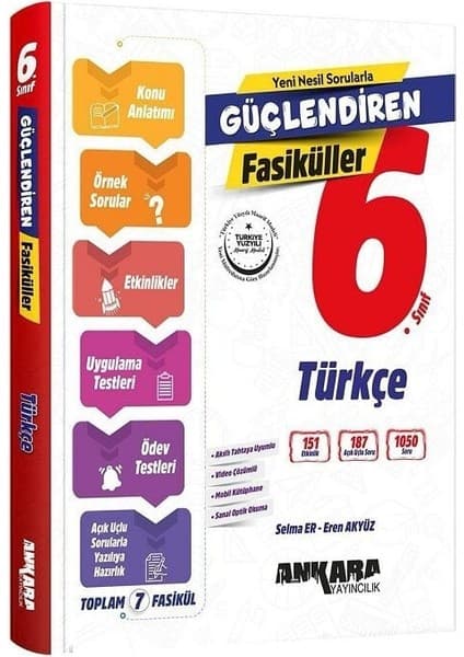Anla Kazan Yayınları Ankara Yayıncılık 6. Sınıf Türkçe Güçlendiren Fasiküller Ankara
