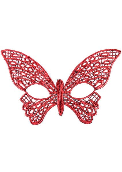 Kırmızı Dantel Masquerade Maskesi 7