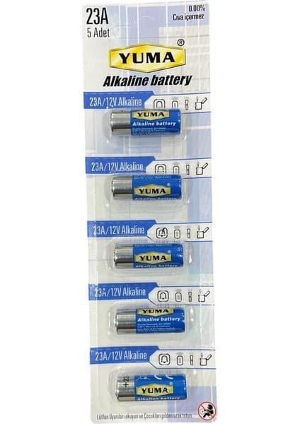 Epilons Yuma 23a Mn23 V23a V23ga 12 Volt Alkalin Pil 5’li