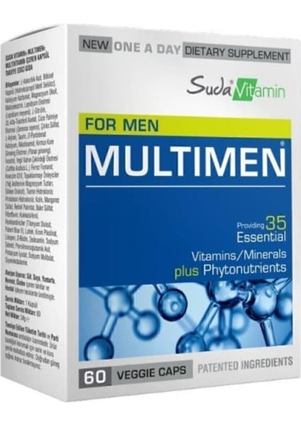 Suda Vitamin Multimen Mens Multivitamin 60 Bitkisel Kapsül Fiyatı