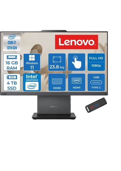 Lenovo Thinkcentre Neo 50A 24 Gen5 Intel Core I7-13620H 16GB Ddr5 4tb SSD Windows 11 Home UHD