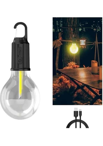 3 Farklı Mod Led'li Şarjlı Asma Kancalı Kamp Lambası Taşınabilir