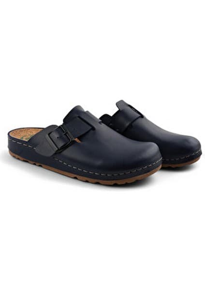 Fly Soft Lacivert Tokalı Sabo Erkek Terlik (7 Noktalı Anatomik Taban) Doktor, Hemşire, Hastane,