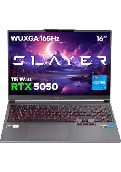 Game Garaj Slayer X5T-5050 C7 Intel Core I5 13500HX 16GB Ram 1tb SSD RTX5050 16" Wuxga 165Hz IPS Freedos Oyuncu Laptop