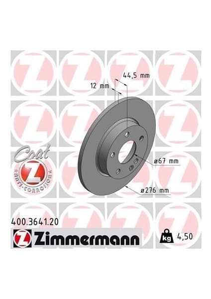 Zimmermann Zımmermann 400.3641.20 - Fren Dıskı On Mercedes A-Class W169 04